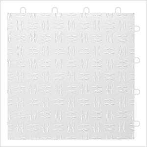 Diamond Pattern 12" x 12" White Garage Floor Tile (48 Pack)