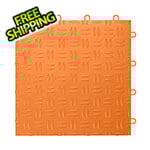 GearTile Diamond Pattern 12" x 12" Orange Garage Floor Tile (48 Pack)