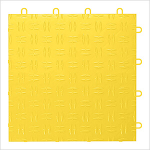 Diamond Pattern 12" x 12" Yellow Garage Floor Tile (48 Pack)