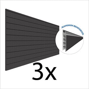 8 ft. x 4 ft. PROCORE+ PVC Carbon Fiber Slatwall (3-Pack)