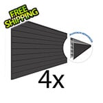 Proslat 8 ft. x 4 ft. PROCORE+ PVC Carbon Fiber Slatwall (4-Pack)