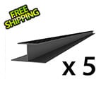 Proslat 8 ft. PROCORE+ PVC Carbon Fiber Slatwall H-Trim (5-Pack)