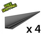 Proslat 8 ft. PROCORE+ PVC Carbon Fiber Slatwall Top Trim (4-Pack)