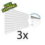 Proslat 8 ft. x 4 ft. PROCORE PVC Slatwall (3-Pack)