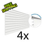 Proslat 8 ft. x 4 ft. PROCORE PVC Slatwall (4-Pack)