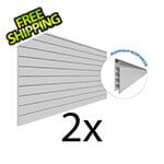 Proslat 8 ft. x 4 ft. PROCORE+ PVC Silver Grey Carbon Fiber Slatwall (2-Pack)