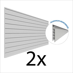 8 ft. x 4 ft. PROCORE+ PVC Silver Grey Carbon Fiber Slatwall (2-Pack)