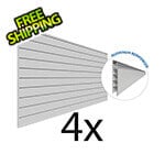 Proslat 8 ft. x 4 ft. PROCORE+ PVC Silver Grey Carbon Fiber Slatwall (4-Pack)