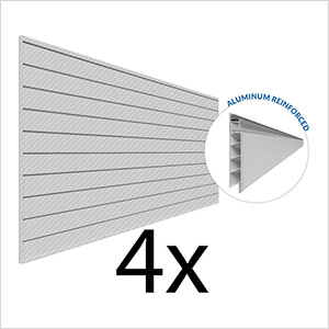8 ft. x 4 ft. PROCORE+ PVC Silver Grey Carbon Fiber Slatwall (4-Pack)
