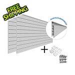 Proslat PROCORE+ PVC Silver Grey Carbon Fiber Slatwall Ultimate Bundle