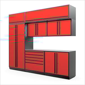 Proslat Fusion Plus 50130K | 8-Piece Red Garage Cabinet System