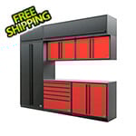 Proslat Barrett-Jackson 8-Piece Garage Cabinet System with Stainless Steel Countertop
