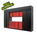 Proslat Barrett-Jackson 9-Piece Garage Cabinet System with Stainless Steel Countertop