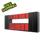 Proslat Barrett-Jackson 9-Piece Garage Cabinet System with Stainless Steel Countertop