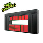 Proslat Barrett-Jackson 12-Piece Garage Cabinet System with Stainless Steel Countertop