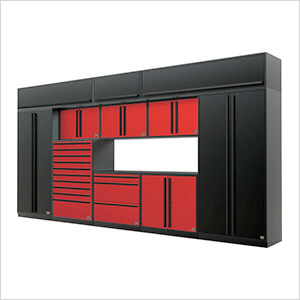 Barrett-Jackson 12-Piece Garage Cabinet System with Powder Coated Countertop