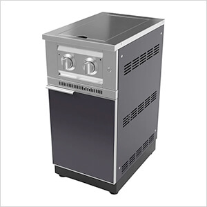 Aluminum Slate Grey Dual Side Burner and Cabinet (Liquid Propane)