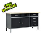 vidaXL 5-Foot Workbench Cabinet System