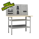 vidaXL 4-Foot Workbench with Pegboard