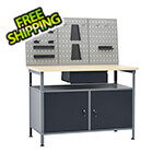 vidaXL 4-Foot Workbench Storage System with Pegboard