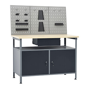 4-Foot Workbench Storage System with Pegboard