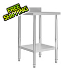 vidaXL 23.6" x 23.6" Stainless Steel Work Table with Backsplash