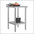 23.6" x 23.6" Stainless Steel Work Table with Backsplash