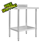 vidaXL 31.5" x 23.6" Stainless Steel Work Table with Backsplash