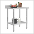 31.5" x 23.6" Stainless Steel Work Table with Backsplash