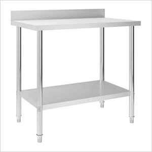 39.4" x 23.6" Stainless Steel Work Table with Backsplash