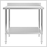 39.4" x 23.6" Stainless Steel Work Table with Backsplash