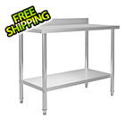 vidaXL 47.2" x 23.6" Stainless Steel Work Table with Backsplash