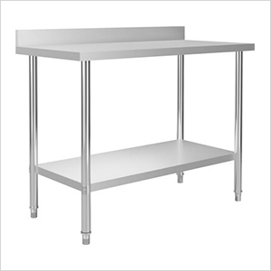 47.2" x 23.6" Stainless Steel Work Table with Backsplash
