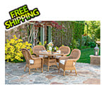 Tortuga Outdoor Sea Pines 5-Piece Conversation Table Set (Mojave / Canvas Natural)