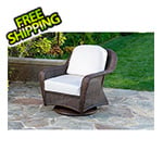 Tortuga Outdoor Sea Pines Swivel Rocking Dining Chair (Java / Canvas Natural)