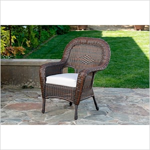 Sea Pines Dining Chair (Java / Canvas Natural)