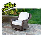 Tortuga Outdoor Sea Pines Swivel Gliding Club Chair (Java / Canvas Natural)