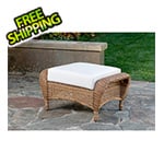 Tortuga Outdoor Sea Pines Ottoman with Cushion (Mojave / Canvas Natural)