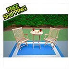 Tortuga Outdoor Jakarta 3-Piece Teak Folding Chair Bistro Set