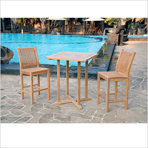 Jakarta 3-Piece Teak Bar Set