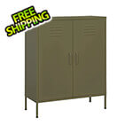 vidaXL 31.5" x 13.8" x 40" Steel Storage Cabinet (Olive Green)