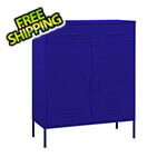vidaXL 31.5" x 13.8" x 40" Steel Combo Cabinet (Navy Blue)