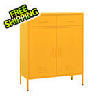 vidaXL 31.5" x 13.8" x 40" Steel Combo Cabinet (Mustard Yellow)