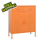 vidaXL 31.5" x 13.8" x 40" Steel Combo Cabinet (Orange)