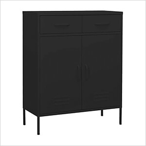 31.5" x 13.8" x 40" Steel Combo Cabinet (Black)