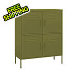 vidaXL 31.5" x 13.8" x 40" Steel Multishelf Cabinet (Olive Green)