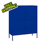 vidaXL 31.5" x 13.8" x 40" Steel Multishelf Cabinet (Navy Blue)