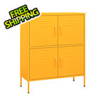 vidaXL 31.5" x 13.8" x 40" Steel Multishelf Cabinet (Mustard Yellow)