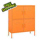 vidaXL 31.5" x 13.8" x 40" Steel Multishelf Cabinet (Orange)