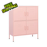 vidaXL 31.5" x 13.8" x 40" Steel Multishelf Cabinet (Pink)